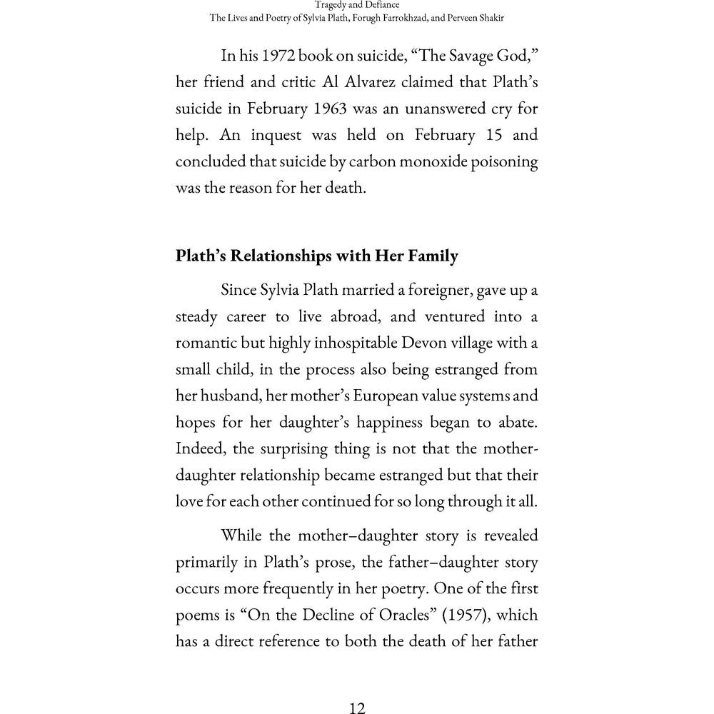 Tragedy and Defiance: The Lives and Poetry of Sylvia Plath, Forugh Farrokhzad, and Perveen Shakir - Mahmood Ali Ayub (Paperback)