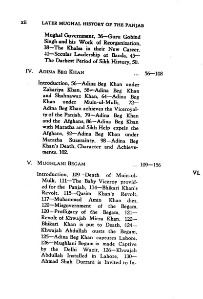 Later Mughal History Of The Punjab