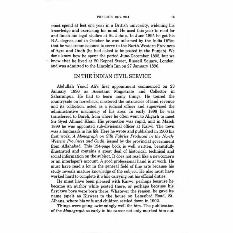 A Biography Of Abdullah Yusuf Ali - Books - Sang-e-meel Publications.