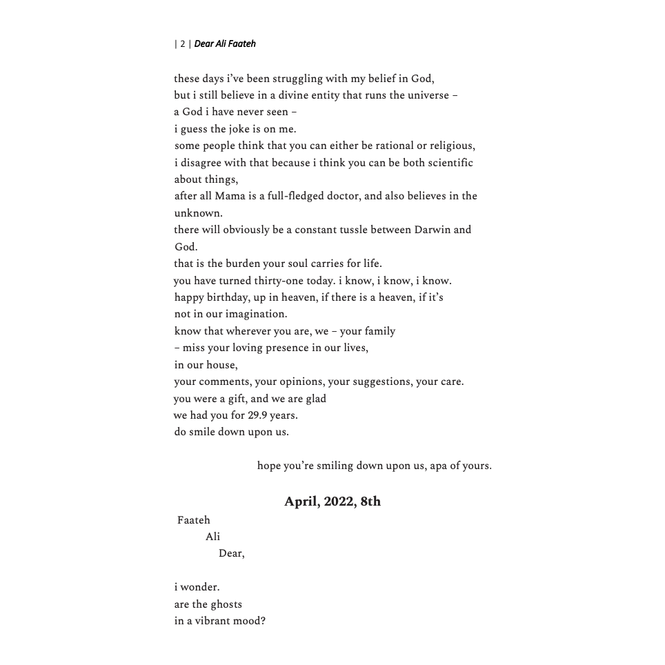 Dear Ali Faateh - Meezan Zahra Khwaja