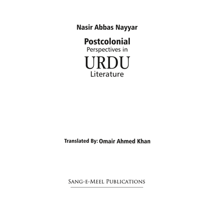 Postcolonial Perspectives in Urdu Literature - Nasir Abbas Nayyar