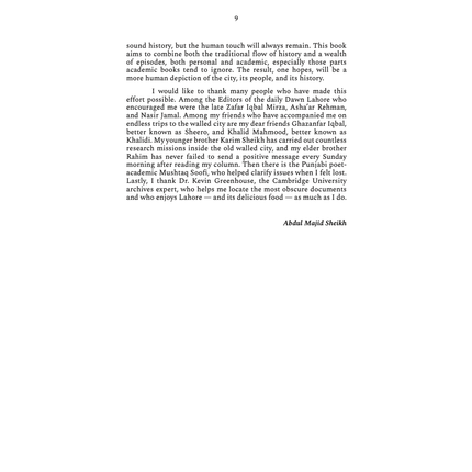 From the Beginning to Lahore's Happenings - Abdul Majid Sheikh