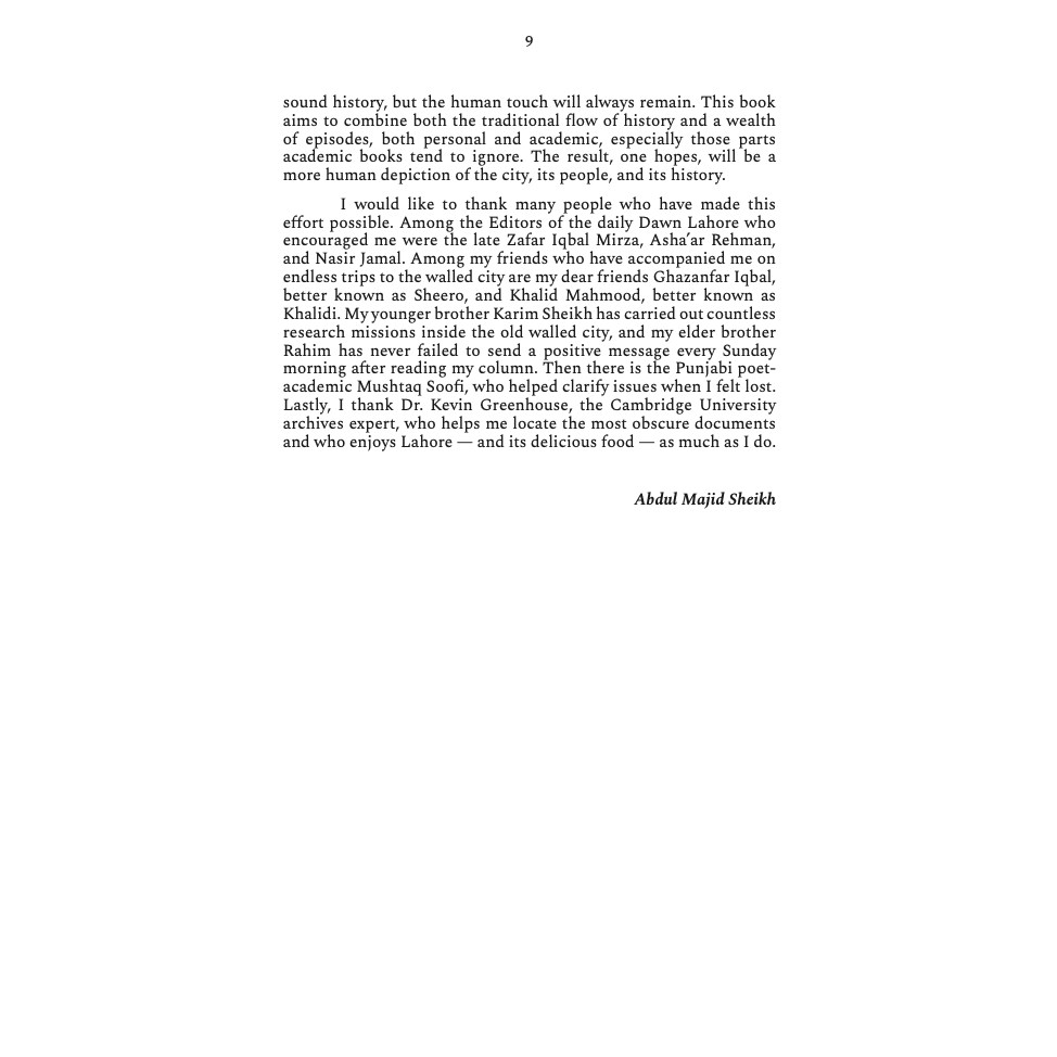 From the Beginning to Lahore's Happenings - Abdul Majid Sheikh