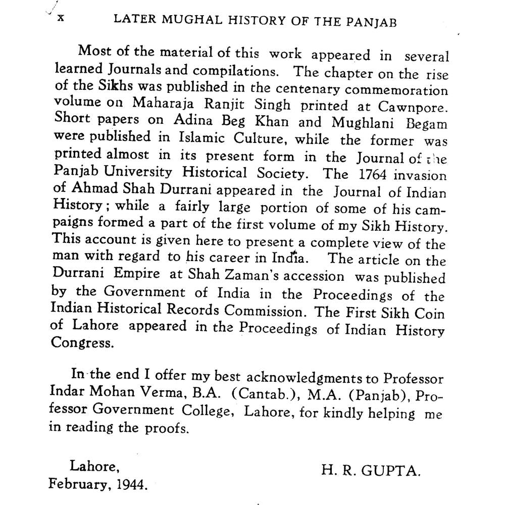 Later Mughal History Of The Punjab