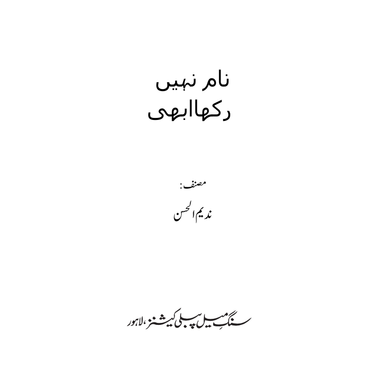 Naam Nahi Rakha Abhi - Nadeem Ul Hassan