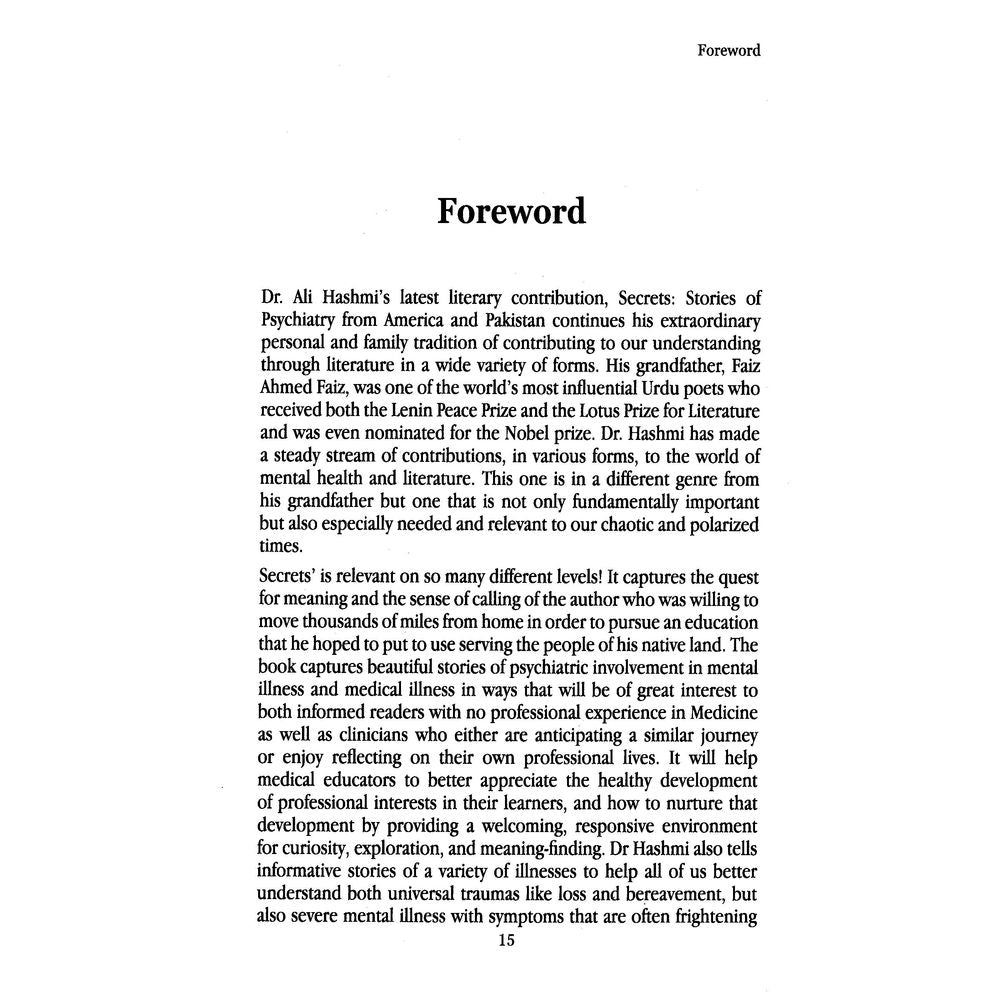 Secrets: Stories of Psychiatry from America and Pakistan - Ali Madeeh Hashmi
