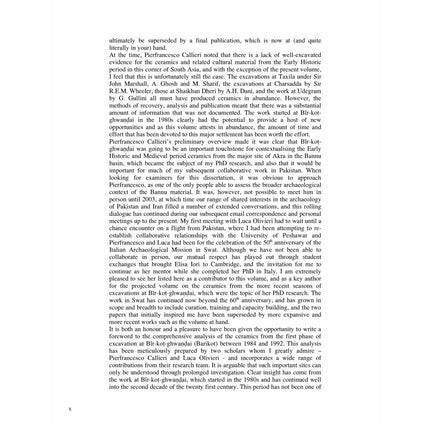 Ceramics from the excavations In the historic settlement At Bīr-Koṭ-Ghwaṇḍai (barikot) Swat, Pakistan (1984-1992) - Pierfrancesco Callieri and Luca M. Olivieri - Sang-e-meel Publications