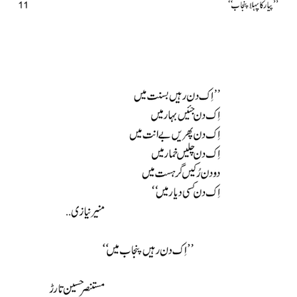 Pyar Ka Pehla Punjab: Nau Din Punjab Kay -  Books -  Sang-e-meel Publications.